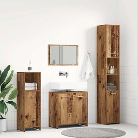 vidaXL 4 pcs conj. móveis casa banho derivados madeira madeira velha
