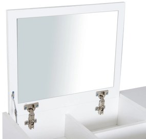 Toucador Aum Branco com Espelho e Banco - Design Moderno