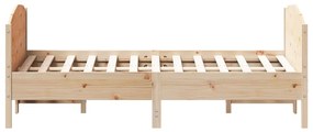 Cama sem colchão 140x190 cm madeira de pinho maciça