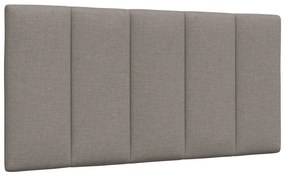 vidaXL Almofadão de cabeceira Hanko 100 cm tecido cinzento-acastanhado