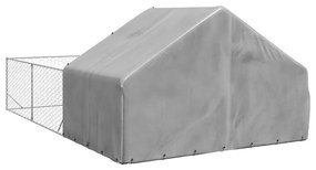 Canil exterior para cães com corredor 6x3x1,9 m aço galvanizado