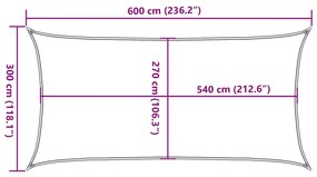 Para-sol estilo vela 160 g/m² 3x6 m PEAD bege