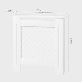 Cobertura de Radiador com Grelha Cruzada, 78 x 19 x 82 cm, Montagem de Parede, Branco