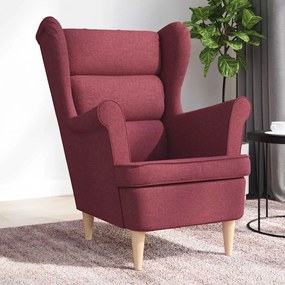 vidaXL Cadeira com apoio de braços 74x84x100 cm tecido vermelho tinto