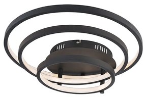 Moderno candeeiro de tecto preto com LED e dimmer - Rondas Moderno