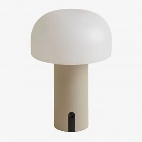 Lâmpada De Mesa Led Sem Fios Para Exterior Em Polietileno E Ferro Jadzia Tapioca Bege - Sklum