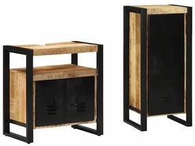 vidaXL Conjunto de Móveis para Banheiro 2 pcs Madeira de manga maciça
