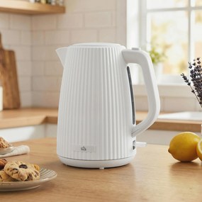 Jarro Elétrico 1,7L 2025W com Filtro Anti-calcário Removível Desligamento Automático Base Giratória 360° Creme