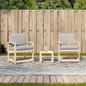 Conjunto de Jardim - 2 Poltronas e 1 Mesa- Madeira de Pinho Maciça