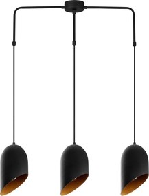 Candeeiro de Teto Kesik – Preto e Dourado – 76 x 12 cm