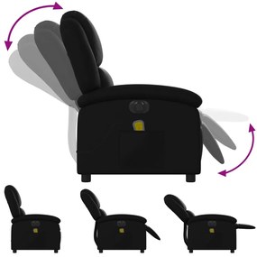 Poltrona massagens reclinável elétrica couro artificial preto