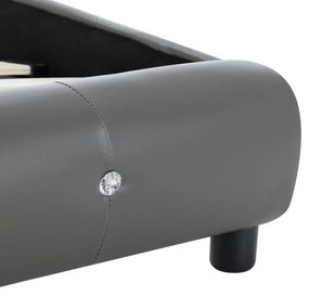 Estrutura de cama 180x200 cm couro artificial cinzento