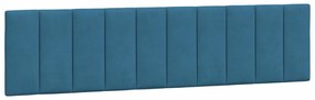 Estrutura de cama c/ cabeceira 200x200 cm veludo azul