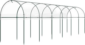 Estufa de jardim para tomates com 7 arcos de aço e cobertura de plástico, 6 x 1,23 x 1,71 m, verde