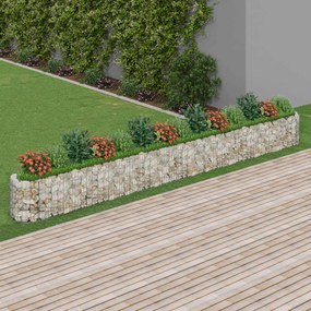 vidaXL Canteiro elevado/cesto gabião 540x50x50 cm ferro galvanizado