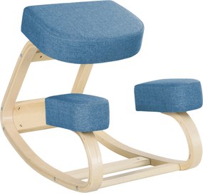 Vinsetto Cadeira de joelhos, banco de assento ergonômico, banco estofado para postura saudável, madeira de bétula, suporta 120 kg, Azul | Aosom Portugal
