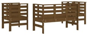 3 pcs conjunto lounge jardim madeira pinho maciça castanho-mel