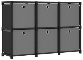 Unid. prateleiras 6 cubos c/ caixas 103x30x72,5cm tecido preto