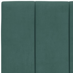 Estrutura de cama sem colchão 100x200 cm veludo verde-escuro