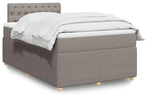 Cama boxspring c/ colchão 120x190cm tecido castanho-acinzentado