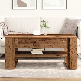 Mesa de Centro vidaXL em Madeira Velha 102x55x45 cm de Madeira de Enge