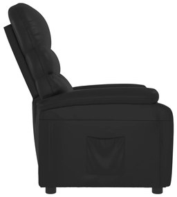 Poltrona reclinável couro artificial preto