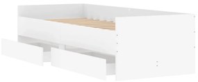 Estrutura de cama com gavetas 100x200 cm branco