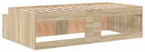 Estrutura de Cama de Armazenamento Carvalho Sonoma 90x200 cm