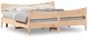vidaXL Cama sem colchão 200x200 cm madeira de pinho maciça