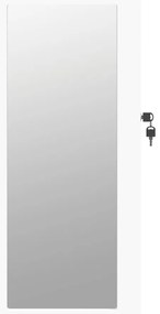 Móvel para joias de parede espelhado 30x8,5x67 cm branco