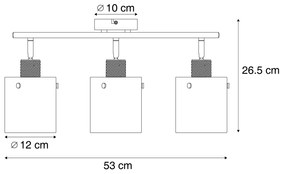 Foco de teto de design bronze com vidro transparente 3 luzes - Domo Moderno