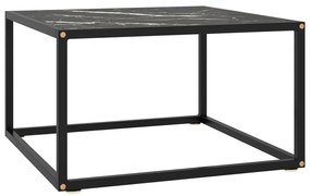 vidaXL Mesa de centro 60x60x35 cm vidro mármore preto