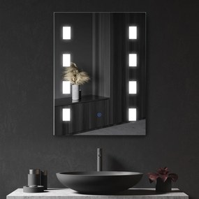 Espelho Casa de Banho com Luz LED 14,5W 70x50 cm Espelho para Casa de