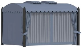Gazebo com cortinas 3x4 m aço antracite