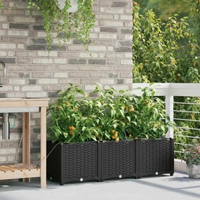 Jardineiras de Jardim 1 pc Preto 120 x 40 x 37.5 cm Plástico