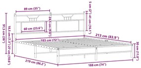 Estrutura de cama sem colchão 183x213 cm carvalho fumado