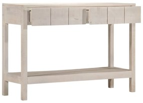 Mesa consola 110x35x75 cm madeira de mangueira maciça branco