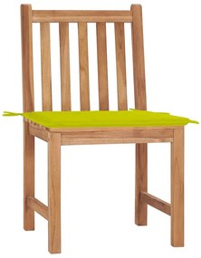 Cadeiras de jardim c/ almofadões 2 pcs madeira de teca maciça