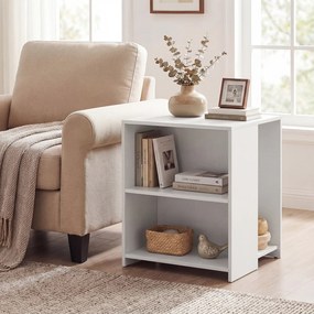 Mesa Auxiliar, 40 x 40 x 50 cm, Arrumação de Dupla Face, Branco