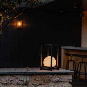 Conjunto de 2 candeeiros de mesa exteriores pretos com toque recarregável - Nowi