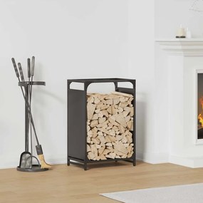 Suporte para lenha 44x28x65 cm aço laminado a frio preto