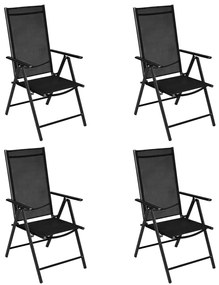 5 pcs conjunto de jantar para jardim alumínio e textilene preto