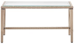 4 pcs conjunto lounge jardim c/ almofadões vime PE bege