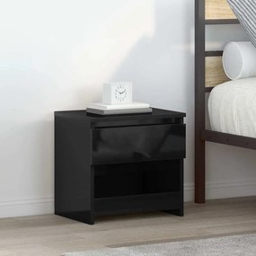 vidaXL Mesas de cabeceira 2 pcs 40x30x39 cm contrapl. preto brilhante