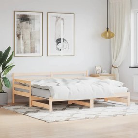 vidaXL Sofá-cama com gavetão 90x190 cm madeira de pinho maciça