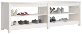 Banco sapateira 160x36,5x50 cm pinho maciço branco