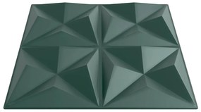 Painéis de parede 48 pcs 50x50 cm 12m² XPS origami verde