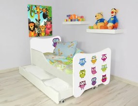 CAMA INFANTIL CRIANÇAS C/ GAVETA E OFERTA COLCHÃO ESPUMA HAPPY KITTY CORUJA 140x70