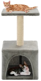 Árvore para gatos c/ postes arranhadores sisal 55 cm cinzento