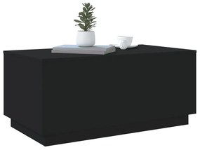 Mesa de centro com luzes LED 90x50x40 cm preto